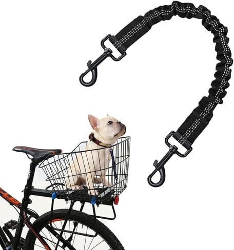Dog Seat Belt for Bike Basket, Bike Leash, Retractable Bicycle Dog Seatbelt Seatbelt Extender for Bicycle Baskets, Racks or Pet Carriers (Black) in Saudi Arabia