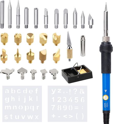 Wood Burning Kit, 32PCS Wood Burning Tool – Adjustable Temperature Soldering Iron Tool for DIY, Wood Carving, Embossing, and Craft Projects – Wood Burner Pen Set for Adults and Beginners in Saudi Arabia