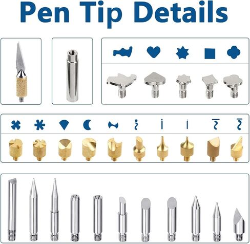 Wood Burning Kit, 32PCS Wood Burning Tool – Adjustable Temperature Soldering Iron Tool for DIY, Wood Carving, Embossing, and Craft Projects – Wood Burner Pen Set for Adults and Beginners in Saudi Arabia