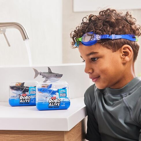 Robo Alive Water Activated Shark 2 Pack (White) by ZURU – Realistic Swimming Robotic Bath Toy for Kids, Tweens & Teens, Water-Activated Pet Shark for Play & Pranks, 3+ in Saudi Arabia