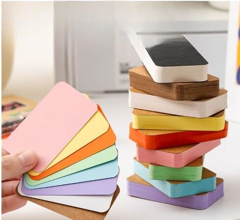 1pcs (1Boxs) Handwritten Card Notepads Cowhide Color Word Card Memo Pad Blank Kraft Paper Cute Ring Buckle Letter Card (F) in Saudi Arabia