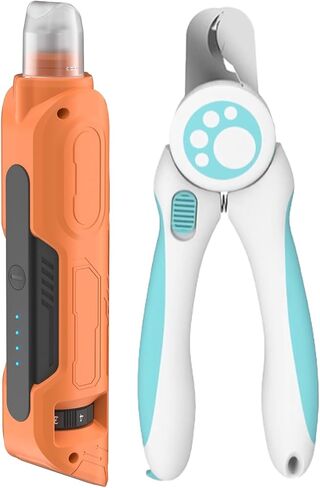 مطحنة أظافر الكلاب من بابيفيد، ماكينة تشذيب أظافر كهربائية هادئة بـ 6 سرعات مع ضوء LED مزدوج، قابلة لإعادة الشحن للكلاب الصغيرة والمتوسطة والكبيرة (أبيض) in Kuwait