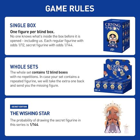 POP MART Crybaby Crying to The Moon Series Blind Box Figures, Collectible Toys Home Decorations, Holiday Birthday Gifts for Girls and Boys, Single Box in Saudi Arabia