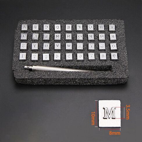 مجموعة ختم جلدية مع 36 قطعة من الحروف والأرقام، أداة ختم جلدية 3.5 مم لوضع العلامات اليدوية على الأحذية الجلدية وحقيبة القبعات in Kuwait