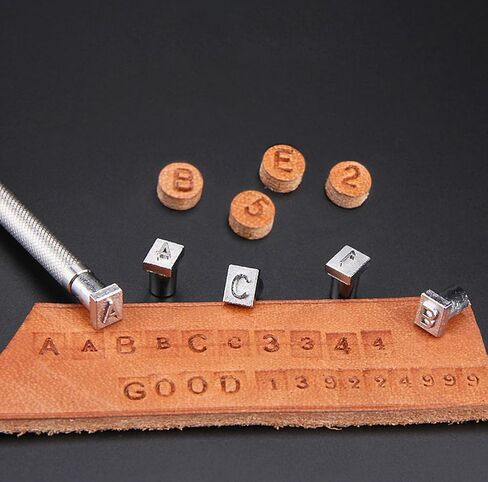 مجموعة ختم جلدية مع 36 قطعة من الحروف والأرقام، أداة ختم جلدية 3.5 مم لوضع العلامات اليدوية على الأحذية الجلدية وحقيبة القبعات in Kuwait