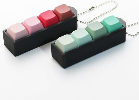 لوحة المفاتيح الهادئة والنقرية - قطعتان من سلاسل المفاتيح المضغوطة ثلاثية الأبعاد ذات اللون غير اللامع (التدرج: الأخضر والأحمر) in Kuwait