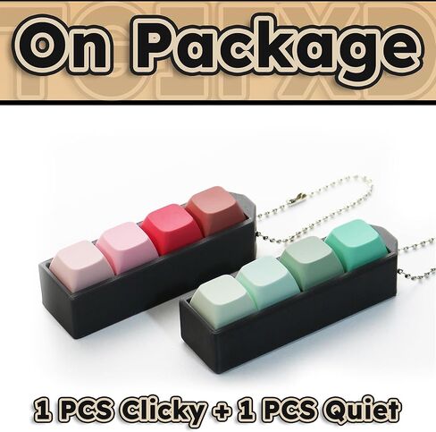 لوحة المفاتيح الهادئة والنقرية - قطعتان من سلاسل المفاتيح المضغوطة ثلاثية الأبعاد ذات اللون غير اللامع (التدرج: الأخضر والأحمر) in Kuwait