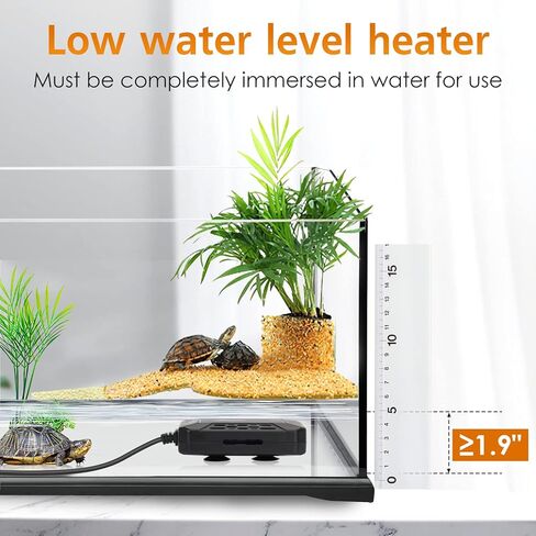 AQQA Aquarium Submersible Heater for Fish Tank,HD Temperature Display and Built-in Thermometer,External Controller Temperature Control Range 59℉-93℉,Safety Control Protects 150W in Saudi Arabia
