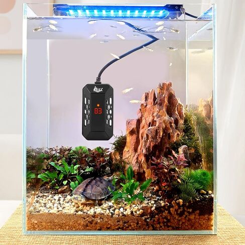AQQA Aquarium Submersible Heater for Fish Tank,HD Temperature Display and Built-in Thermometer,External Controller Temperature Control Range 59℉-93℉,Safety Control Protects 150W in Saudi Arabia