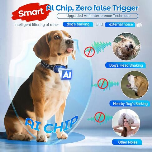 Bark Collar for Small Medium Large Dogs, Rechargeable Smart Dog Bark Collar, Anti Barking Training Collar with 5 Adjustable Sensitivity,Bark Shock Collar with Beep Vibration (Silver) in Saudi Arabia