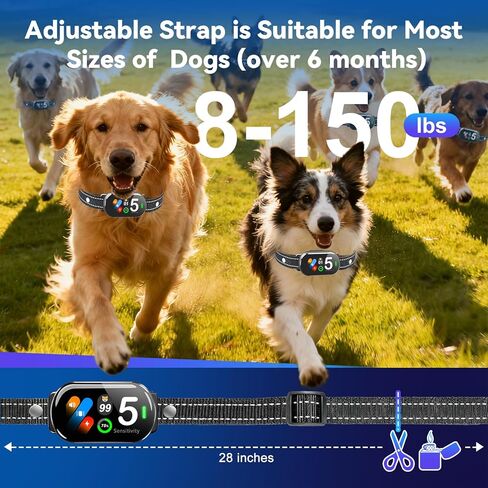 Smart Bark Collar for Dogs - 5 Safe Training Modes & 5 Sensitivity Levels, IP67 Waterproof, Adjustable & Lightweight No Bark Collar for Small, Medium, Large Dogs in Saudi Arabia