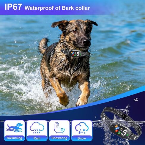 Smart Bark Collar for Dogs - 5 Safe Training Modes & 5 Sensitivity Levels, IP67 Waterproof, Adjustable & Lightweight No Bark Collar for Small, Medium, Large Dogs in Saudi Arabia