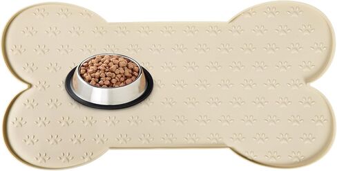 Dog Food Mat Anti-Slip Silicone Bowl Mats for Food and Water, Thicker Pet Placemat Waterproof Cat Feeder Pad with High-Lips Prevent Messy Spills to Floor Suitable for Medium and Small Pet in Saudi Arabia