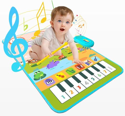3in1 طفل اللعب الموسيقية حصيرة Playmat الإلكترونية الحيوان اللمس اللعب بطانية مضحك عيد الميلاد هدية لعبة للطفل أطفال بنين بنات 1 2 3+ سنة in Saudi Arabia
