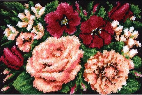 Large Size Latch Hook Rug Kits for Adults and Children 43.3 x 29.5 Inch DIY Needlework Crocheting Rug Kit with Color Preprinted Pattern in Kuwait