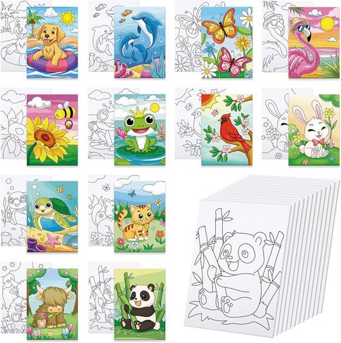 Anseal 12 Packs St. Patrick's Day Pre Drawn Canvas to Paint, 5" X 7" Pre Printed Canvas for Painting, Pre Stretched Canvas Outline Painting Boards for Paint Lovers, Party Favor in Kuwait