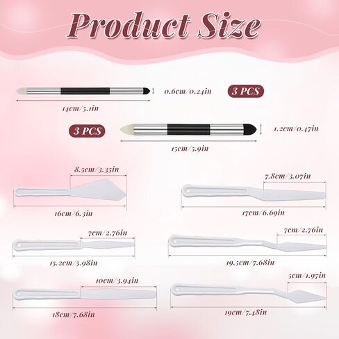 Dplolng 6 Pcs Artist Blending Sponge Pen Dual Tip Oil Pastel Blending Tools Washable Sketch Rubbing Sponge Brush with 6 Plastic Paint Spatula Reusable Blendings Stumps for Drawing Lightening Highlight in Kuwait