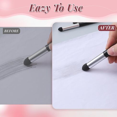 Dplolng 6 Pcs Artist Blending Sponge Pen Dual Tip Oil Pastel Blending Tools Washable Sketch Rubbing Sponge Brush with 6 Plastic Paint Spatula Reusable Blendings Stumps for Drawing Lightening Highlight in Kuwait