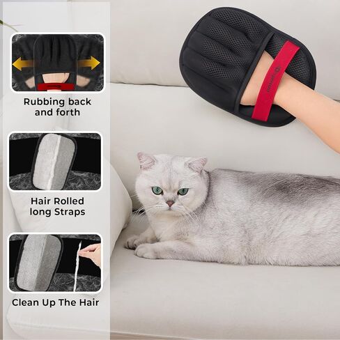 Pet Hair Removal Glove for Cats & Dogs, Upgraded Five-Finger Electrostatic Pet Hair Glove, Reusable Magic Brush Pet Hair Remover Tool for Laundry, Carpet, Couch, Car Seat in Kuwait