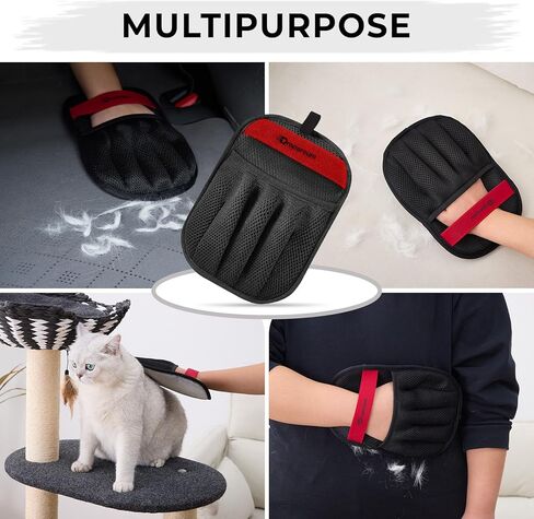 Pet Hair Removal Glove for Cats & Dogs, Upgraded Five-Finger Electrostatic Pet Hair Glove, Reusable Magic Brush Pet Hair Remover Tool for Laundry, Carpet, Couch, Car Seat in Kuwait