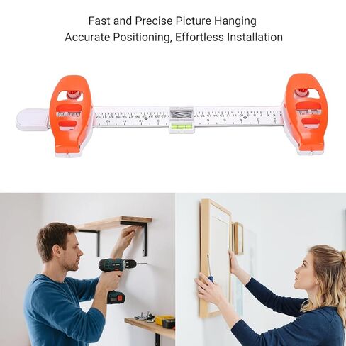 AUNMAS Picture Hanging Kit, Accurate Leveling Easy Hole Marking with Ruler Durable ABS Picture Hanging Tool with Level for Wall Art in Saudi Arabia