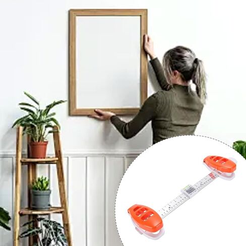 AUNMAS Picture Hanging Kit, Accurate Leveling Easy Hole Marking with Ruler Durable ABS Picture Hanging Tool with Level for Wall Art in Saudi Arabia