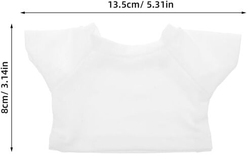 Veemoon 5 قطع تي شيرت الدب القطيفة، إكسسوارات ملابس الدب DIY، قماش الدمية البيضاء، تي شيرت دمية الدب الفارغ، ملابس الحيوانات المحشوة الناعمة والمريحة، تصميم رقبة مستديرة للدببة مقاس 8-12 بوصة in Kuwait