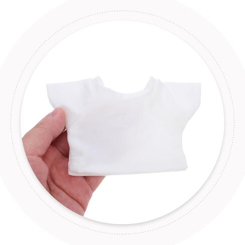 Veemoon 5 قطع تي شيرت الدب القطيفة، إكسسوارات ملابس الدب DIY، قماش الدمية البيضاء، تي شيرت دمية الدب الفارغ، ملابس الحيوانات المحشوة الناعمة والمريحة، تصميم رقبة مستديرة للدببة مقاس 8-12 بوصة in Kuwait