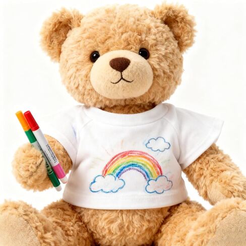 Veemoon 5 قطع تي شيرت الدب القطيفة، إكسسوارات ملابس الدب DIY، قماش الدمية البيضاء، تي شيرت دمية الدب الفارغ، ملابس الحيوانات المحشوة الناعمة والمريحة، تصميم رقبة مستديرة للدببة مقاس 8-12 بوصة in Kuwait