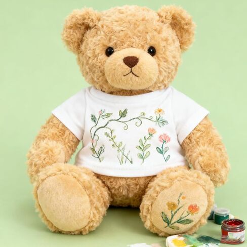 Veemoon 5 قطع تي شيرت الدب القطيفة، إكسسوارات ملابس الدب DIY، قماش الدمية البيضاء، تي شيرت دمية الدب الفارغ، ملابس الحيوانات المحشوة الناعمة والمريحة، تصميم رقبة مستديرة للدببة مقاس 8-12 بوصة in Kuwait
