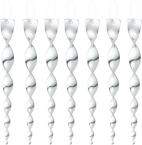 12 Pack 12 Inches Silver Wind Twisting Rods with Reflective Spiral Design, Hanging Wind Spinner Keep Birds Away for Outdoor Yard, Garden, Farm and Christmas Tree Decorations in Saudi Arabia