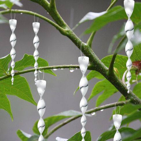 12 Pack 12 Inches Silver Wind Twisting Rods with Reflective Spiral Design, Hanging Wind Spinner Keep Birds Away for Outdoor Yard, Garden, Farm and Christmas Tree Decorations in Saudi Arabia