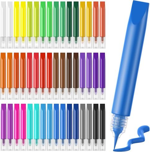48 Pcs Suncatcher Paint Pens Stained Glass Paint Pigment Window Art Pens Suncatcher Paint Crafts Sets (10ML Each,24 Colors) in Saudi Arabia