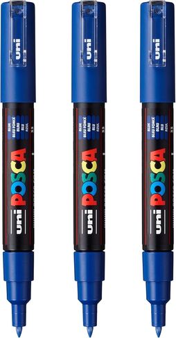 posca PC-1M Water-Based Paint Markers, Extra Fine Tip (0.7mm), Black, 3 Count in Kuwait