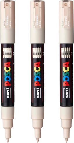 posca PC-1M Water-Based Paint Markers, Extra Fine Tip (0.7mm), Black, 3 Count in Kuwait