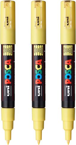 posca PC-1M Water-Based Paint Markers, Extra Fine Tip (0.7mm), Black, 3 Count in Kuwait