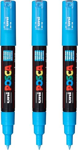 posca PC-1M Water-Based Paint Markers, Extra Fine Tip (0.7mm), Black, 3 Count in Kuwait