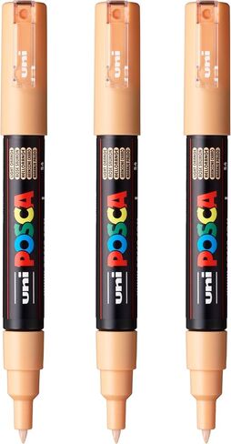 posca PC-1M Water-Based Paint Markers, Extra Fine Tip (0.7mm), Black, 3 Count in Kuwait