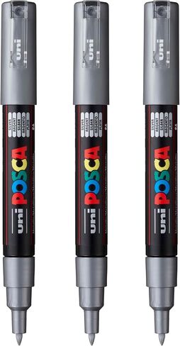 posca PC-1M Water-Based Paint Markers, Extra Fine Tip (0.7mm), Black, 3 Count in Kuwait