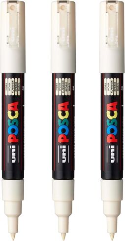 posca PC-1M Water-Based Paint Markers, Extra Fine Tip (0.7mm), Black, 3 Count in Kuwait