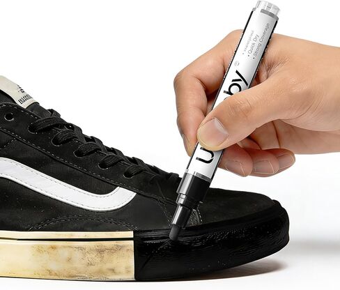 White Fabric Marker for Shoes - Cover Stains & Scuffs on White Sneakers, Canvas | Permanent & No-Wash-Off Formula, Repair & DIY Fabric & Leather Paint Marker in Saudi Arabia