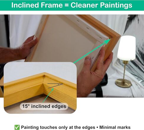 حامل لوحة مبللة Pleinly - إطار خشبي مقاس 16 × 12 بوصة مع حقيبة حمل للوحات المائية والزيتية والأكريليك - يناسب دفاتر الرسم والورق السائب والكتل واللوحات القماشية - نظام طلاء الهواء بلين المحمول in Kuwait