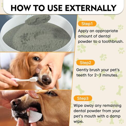 مسحوق أسنان الكلاب، مسحوق تنظيف أسنان الكلاب - معطر التنفس الطبيعي للكلاب، مزيل الجير والبلاك، العناية بالأسنان للكلاب والقطط الصغيرة والمتوسطة والكبيرة (مسحوق أسنان الكلاب) in Kuwait
