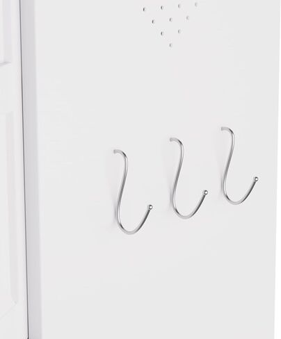 White Steel Kitchen Pantry Storage Cabinet with Adjustable Shelves, Heavy-Duty Country Cabinet for Kitchens, bathrooms and Living Rooms in Saudi Arabia