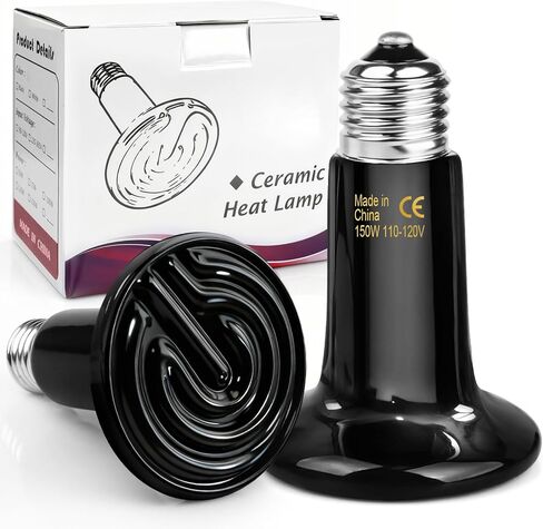 150W Ceramic Heat Emitter Reptile Heat Bulb E26 Base Heat Lamp Bulbs No Light Heat Lamp for Amphibian Pet Brooder Coop Lizard Turtle Snake Terrarium in Saudi Arabia
