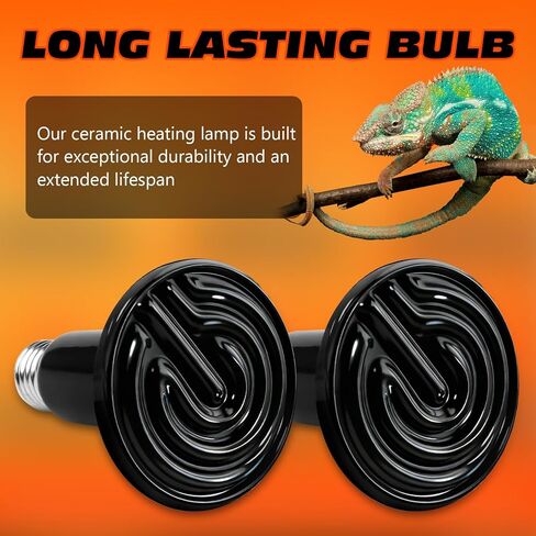 150W Ceramic Heat Emitter Reptile Heat Bulb E26 Base Heat Lamp Bulbs No Light Heat Lamp for Amphibian Pet Brooder Coop Lizard Turtle Snake Terrarium in Saudi Arabia