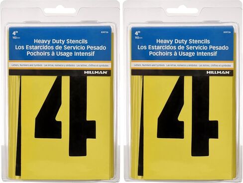 Hillman 839726 Letter and Number Stencil Pack, 4", 1 Count (Pack of 1), White in Kuwait