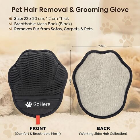 Pet Hair Removal Glove, Magic Brush Electrostatic Mitt for Cats & Dogs, Reusable Grooming Gloves, Pet Hair Remover Tool for Couch, Carpet, Clothes, Car Seat, Laundry in Saudi Arabia