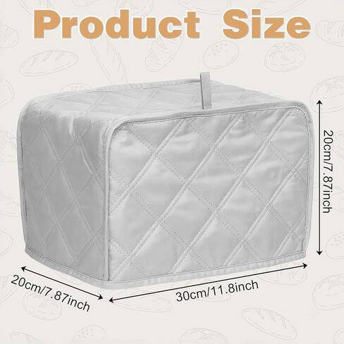 Toaster 2 Slice Cover Universal Toasters Dusts Covers Small Kitchen Appliance Cover, Polyester and Cotton Quilted, Fingerprint Protector, Grey in Saudi Arabia