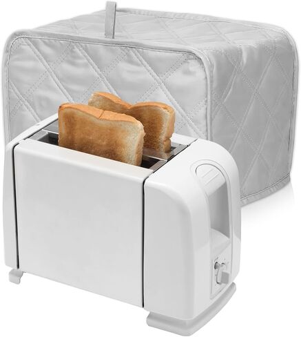 Toaster 2 Slice Cover Universal Toasters Dusts Covers Small Kitchen Appliance Cover, Polyester and Cotton Quilted, Fingerprint Protector, Grey in Saudi Arabia